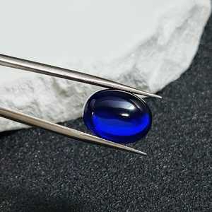 พลอยแซฟไฟร์ธรรมชาติทรงรีแบบคาโบชอง ขัดเรียบ รูปทรงไข่ ด้านหลังแบน แซฟไฟร์หลวม หลายขนาด ขายส่ง - Product Image 1