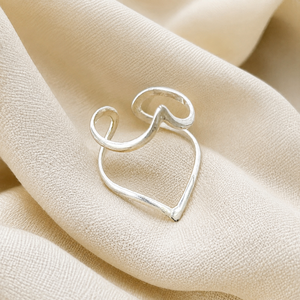Open Heart Stainless Steel <b>Ring</b> silver Plated Minimalist Geometric Fine <b>Ring</b> for Wedding Engagement Giftv 925 Sterling Silver - Product Image 4