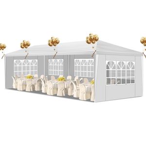 Pergola en tissu PE à 5 pôles en fer, 3x9m, pour mariage et fête - Product Image 3