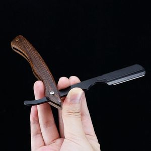 Sandalwood Handle Face Barber Shaver Eyebrow <b>Razor</b> Men's Replaceable Stainless Steel <b>Blades</b> Professional <b>Blade</b> Shaving <b>Razors</b> - Product Image 2