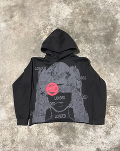 ชุดกีฬาฤดูหนาวสำหรับผู้ชาย ผลิตจากผ้าฝ้ายเนื้อนุ่ม สวมใส่สบาย พิมพ์ลายสกรีนแบบซ้อนทับ สไตล์ฮิปฮอป พร้อมผ้าฟลีซกันหนาว - Product Image 4