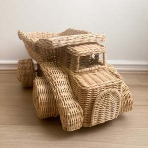 Superior quality rattan construction toy vehicle kids play <b>cars</b> and trucks natural weave truck toys - Product Image 3