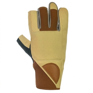 Smart Fishing Gloves Half <b>Finger</b> Breathable Lightweight Synthetic Hook Loop Closure Unisex All Seasons <b>Light</b> Blue Gray Cycling - Product Image 3