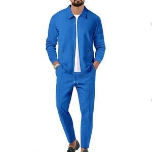 Men's gray zipper <b>tracksuit</b> Full sleeve casual <b>tracksuit</b> Breathable <b>polyester</b> <b>tracksuit</b> Solid color autumn <b>tracksuit</b> - Product Image 1