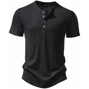 T-shirt Henley pour homme en coton extensible, design personnalisé, fabrication directe, faible MOQ, qualité garantie, livraison mondiale - Product Image 6