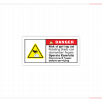 Étiquette de sécurité pour lame rotative, avertissement de risque de blessures graves, autocollant d'avertissement pour scies industrielles et équipements de découpe