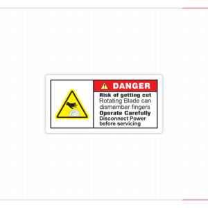 Danger Rotating Blade Safety <b>Label</b> Risk Of Severe Injury Warning Sticker For Industrial Saw And Cutting Machinery Equipment - Product Image 1