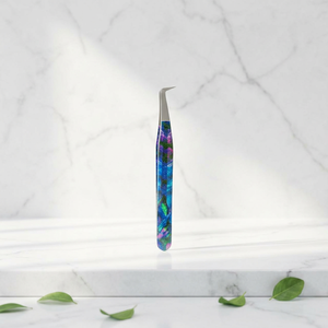 Pince à cils en acier inoxydable, antidérapante, à pointe incurvée, outil de pose de cils pour application professionnelle d'extensions - Product Image 2