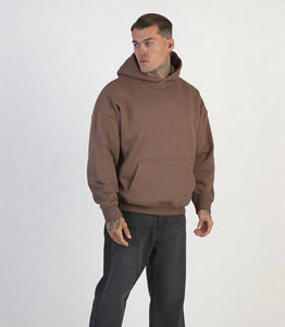 Sudadera con Capucha Extra Grande Personalizada, 400g, Color Marrón, 100% Mezcla de Algodón, Forrada, Antiencogimiento, Transpirable, Estilo Urbano, OEM ODM - Product Image 2
