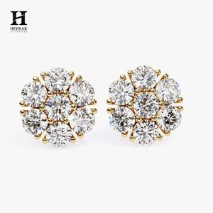 Pendientes de Diamantes en Racimo con Corte Redondo en Oro de 14K, Fabricante de Joyería Fina de Lujo - Product Image 1