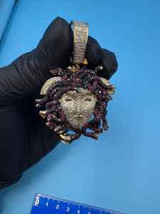 Colgante de Moissanita Multicolor Personalizado con Rostro de Personaje, Estilo Vintage Iced Out, Plata 925, Joyería Fina de Lujo, Colgantes y Dijes - Product Image 3