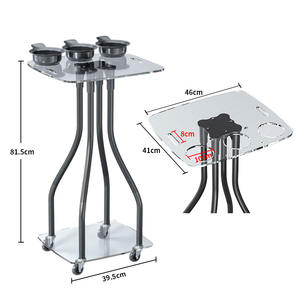 Chariot de Salon Moderne en Acrylique à 4 Roues Robuste avec Support pour Bol de Couleur pour Salons de Coiffure et de Beauté (Vente en Gros) - Product Image 3