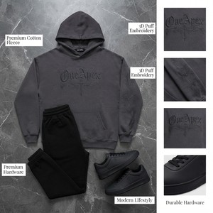 Sudadera con Capucha Oversize para Hombre, Color Carbón, con Gráfico Bordado, Estilo Urbano, Sudadera de Felpa Personalizada, Ropa OEM - Product Image 4