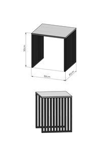 Nordic <b>Black</b> Metal Accent Side <b>Table</b> Sleek Slatted Base Rectangular Small Coffee <b>Table</b> Nightstand for Couch <b>Bedside</b> Home Office - Product Image 6
