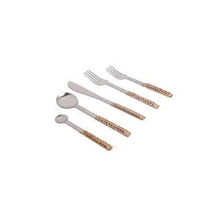 Juego de Cubiertos Modernos Ecológicos y Sostenibles de Acero Inoxidable con Mango de Ratán, 24 Piezas, Servicio para 6 Personas, Duradero y Resistente al Óxido - Product Image 2