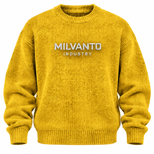 Yellow Custom Logo <b>Men</b>’s Knit Sweater Premium Crew Neck Long Sleeve Pullover Knitted <b>Jumper</b> for <b>Men</b> Sweater For Women - Product Image 1