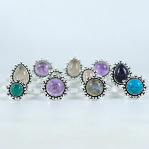 Wholesale Bismillah Gems Christian March Birthstone Natural Gemstone <b>Ring</b> <b>Set</b> Vintage Style Sterling <b>Silver</b> Plated <b>Rings</b> - Product Image 1