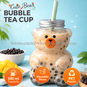 Botella de Plástico PET de 500 ml con Forma de Oso y Tapa de Aluminio, Envase de Bebidas de Alta Calidad Directo de Fábrica - Product Image 6