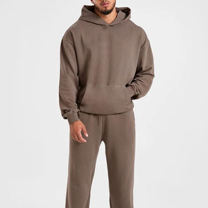 Sweat-shirts surdimensionnés pour hommes, vente en gros, épaules tombantes, respirants, 350 g/m², épais, en polaire, pour l'hiver - Product Image 3