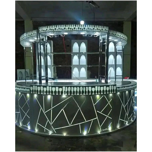 Mostrador de exhibición para buffet de bodas, de acero inoxidable con iluminación LED - Product Image 3