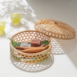 Boîte d'emballage alimentaire sur mesure en bambou tressé, conteneur à pâtisserie de la plus haute qualité, boîtes de rangement pour sucreries - Product Image 5