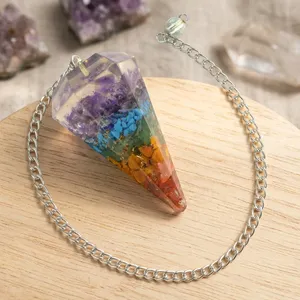 ลูกตุ้มจักระทั้งเจ็ดของ Orgone,มาพร้อมกับหินบำบัดสำหรับป้องกัน Emf ใช้เป็นลูกตุ้มจักระ - Product Image 1