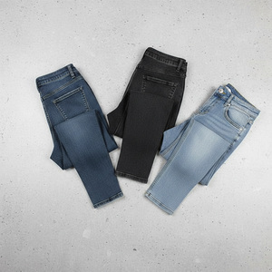 บริการ OEM แบบกำหนดเอง กางเกงยีนส์ลำลองผู้หญิงขายดี เอวสูง ยืดหยุ่น ทรงสลิมเข้ารูป ระบายอากาศได้ดี ขายส่ง - Product Image 1