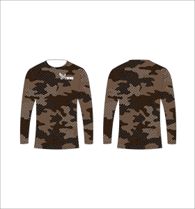เสื้อยืดแขนยาวลายพรางฮาล์ฟโทนสีน้ำตาลแบบกำหนดเอง ซับเหงื่อได้ดี เหมาะสำหรับการฝึกซ้อมกีฬา เสื้อกีฬาที่ทนทาน เสื้อฟิตเนส - Product Image 1