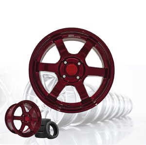 ล้อแม็กซ์อลูมิเนียมอัลลอย 3R สีแดงแคนดี้ JDM ขนาด 15 นิ้ว 4 รู 100 04115-V26 - Product Image 2