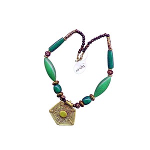 Bohemian Silver Tassel Pendant <b>Necklace</b>. Handcrafted with intricate detailing, this <b>statement</b> piece beautifully engraved - Product Image 2