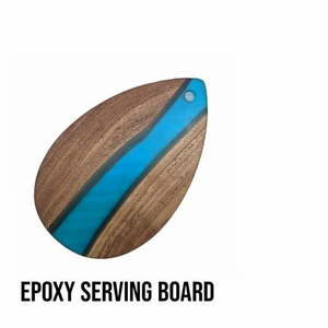 Plateau et plateau de service faits à la main en résine et en bois - Product Image 4