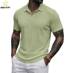 Camisas Polo de Punto Casuales para Hombre, Elásticas, con Textura, de Manga Corta, para Golf - Product Image 1