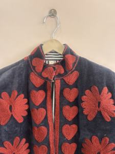 Embroidered Handmade Suzani <b>Velvet</b> Jacket For Women Gift For Her - Product Image 3