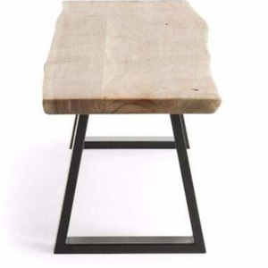 Modern Style <b>Bench</b> Wooden Seat With Black Metal Frame and Wooden Seater for Home and Garden Furniture Decoration - Product Image 6