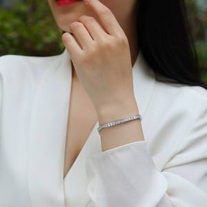RAMDUT IMPEX GRA Certified Moissanite Tennis Bracelet Silver Plated Princess Cut Teardrop Claw Set Sparkling Trendy Elegant - Product Image 4