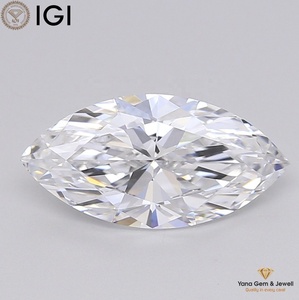 Diamant de laboratoire CVD de 2,50 carats, pureté VVS1, couleur D, taille marquise, avec certificat IGI, pour bijoux personnalisés, serti dans un éclat sublime - Product Image 1