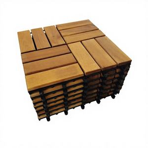 Interlocking Dual Lock Square Wood-<b>Plastic</b> Composite Deck Tiles Patio Flooring Outdoor Waterproof Click 300 X 300 mm Modern - Product Image 2