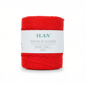 Cordón de Algodón Ilan, 2mm, Rojo, 250g, para Hacer Atrapasueños - Product Image 1