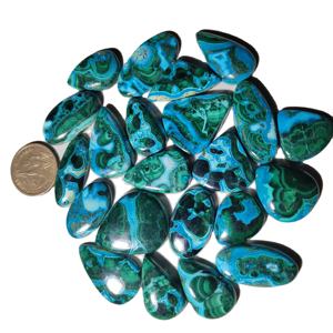 Top Qualité Naturel Chrysocolle Malachite Lisse Polonais Lâche Pierres Précieuses Cabochon Lot Pour La Guérison Bijoux - Product Image 5