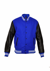 <b>Men's</b> Black <b>White</b> Varsity <b>Jacket</b> Casual Baseball Style Patch Design Regular Fit Autumn Wear - Product Image 2