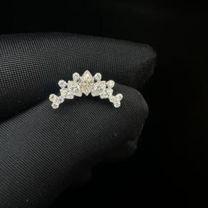 Pendientes de tuerca con racimo de diamantes marquise radiantes en oro de 14 quilates con diamantes cultivados en laboratorio - Product Image 4