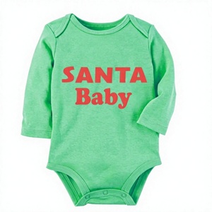 Combinaison de Noël pour bébé fille, imprimé Père Noël, body pour le premier Noël, fournisseur en gros d'exportation en Inde - Product Image 1