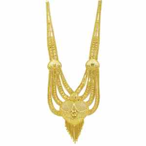 ชุดเครื่องประดับทองชุบหนา 14K/18K/24K แบบขายส่ง สร้อยคอยาวพร้อมต่างหู ดีไซน์ดั้งเดิม สำหรับงานแต่งงานและงานเลี้ยง - Product Image 5