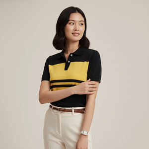 Chemise pour femme en polyester/coton OEM/ODM, 220 grammes, tricotée, unie, confortable, coupe classique, couleur et broderie personnalisées, streetwear - Product Image 3