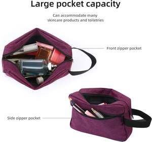 Bolsa de Viaje Organizadora de Accesorios de Cuero Genuino al por Mayor, Bolsas Cosméticas con Cremallera, Bolsa de Maquillaje para Mujer, Bolsa de Aseo para Hombre - Product Image 3