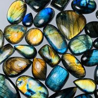 Quartz bleu naturel, cabochon ovale poli, pierres précieuses en vrac, formes et tailles variées pour la fabrication de bijoux
