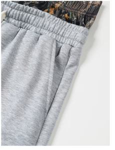 Shorts en coton gris pour homme, couleur unie, décontractés, taille mi-haute, respirants, en maille, avec cordon de serrage - Product Image 6