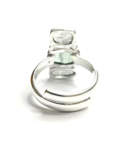 <b>Adjustable</b> Green Kyanite <b>Ring</b> in 925 <b>Sterling</b> <b>Silver</b> Handmade Designer Collection Manufacturer India - Product Image 4