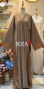 ชุดอาบายะปักลายมุกสีขาวสุดหรู ขายส่ง - Product Image 3