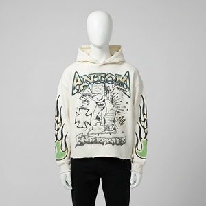 Latest High Quality Oversized Embroidered Logo <b>Mens</b> Hoodies 100% Cotton Fleece Custom Logo Pocket Eco-friendly - Product Image 5